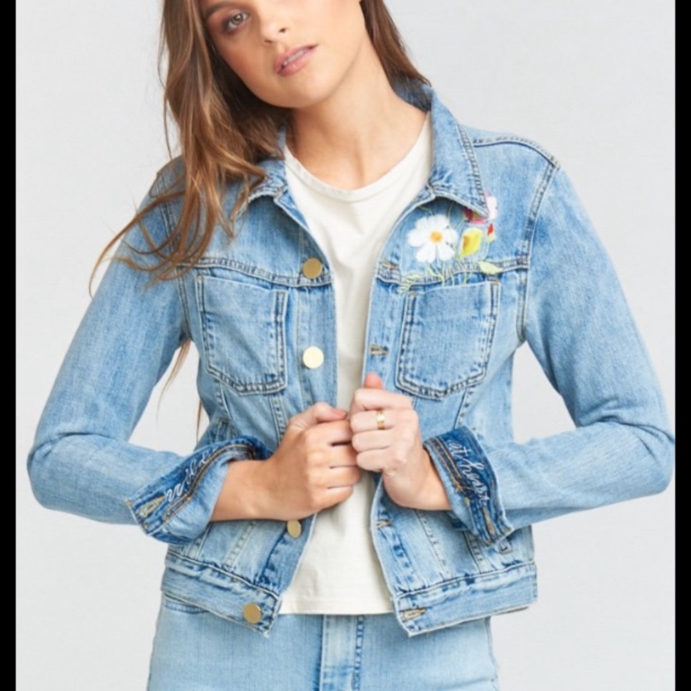 Girlfriend denim jacket Mimi NWT
